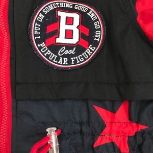 Kid boy snow suit in Black with Red stars up to 3T